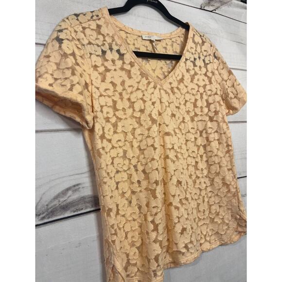 Maje Top Size 2 V Neck Tee Peach Color Stylish'd - Picture 4 of 4